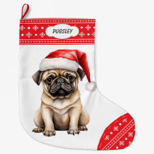 Grande Chaussette De Noël Carlin Père Noël de la frontière de Snowflake