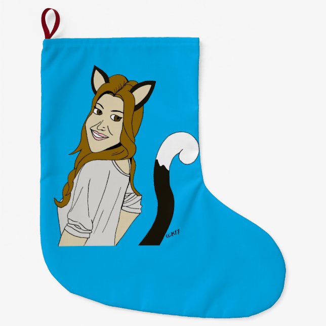 Grande Chaussette De Noël catgirl (Devant)