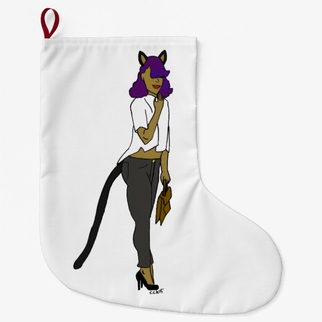 Grande Chaussette De Noël catgirl (Devant)