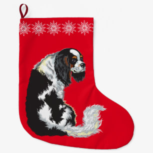 Grande Chaussette De Noël cavalier roi spaniel