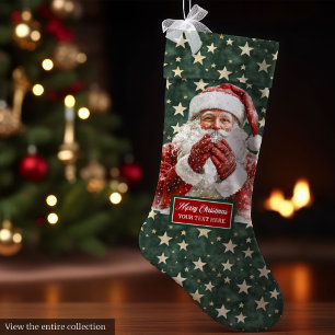 Grande Chaussette De Noël Chaleureux Santa Claus Lieu de vacances Stocker pe
