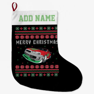 Grande Chaussette De Noël Chandail de Noël moche de voiture Stock