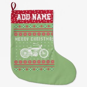 Grande Chaussette De Noël Chandail de Noël moto vintage