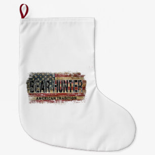 Grande Chaussette De Noël Chasseur d'ours américain