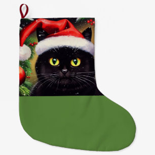 Grande Chaussette De Noël Chat de Noël 6