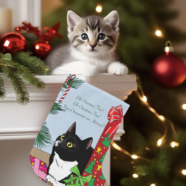 Grande Chaussette De Noël Chat Tuxedo (Créateur téléchargé)