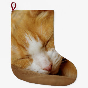 Grande Chaussette De Noël Chaton couchant