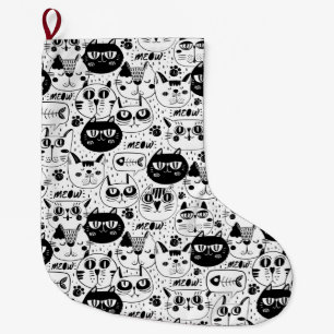 Grande Chaussette De Noël Chats