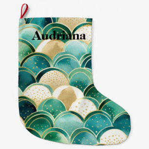 Grande Chaussette De Noël Chaud Sage Green Mint