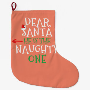 Grande Chaussette De Noël Cher Père Noël, Il Est Le Mauvais Qui Correspond A