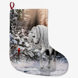 Grande Chaussette De Noël Cheval d'hiver 2024