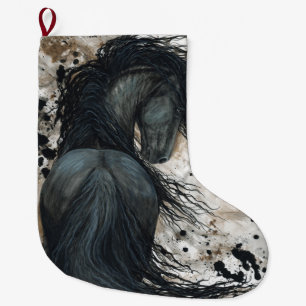 Grande Chaussette De Noël Cheval frison par le bas de Noël de Bihrle