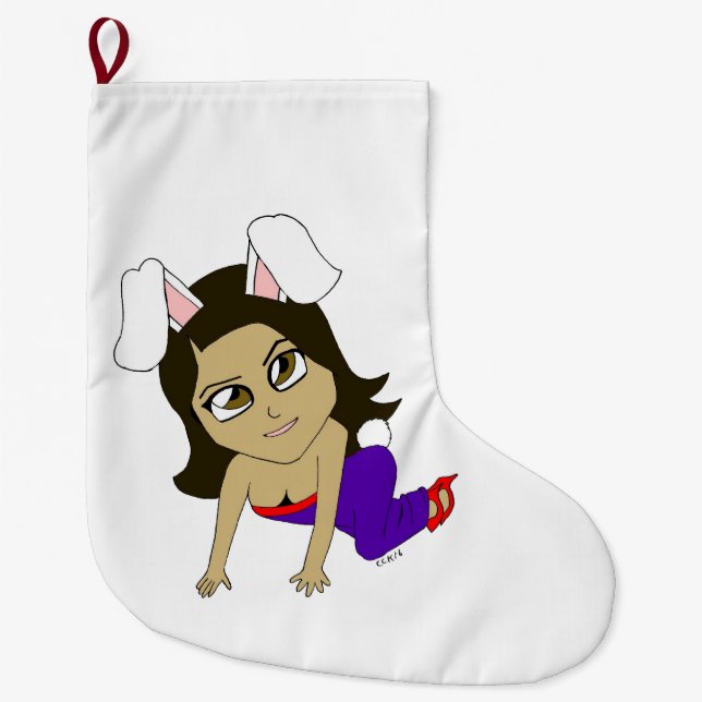 Grande Chaussette De Noël chibi bunnygirl (Devant)