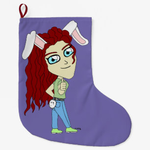 Grande Chaussette De Noël Chibi Bunnygirl donne des pouces
