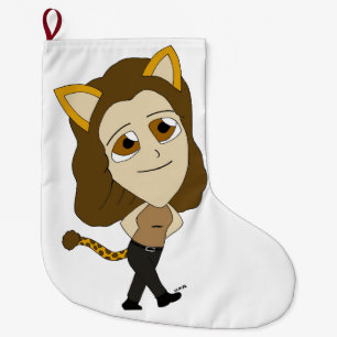 Grande Chaussette De Noël chibi catgirl