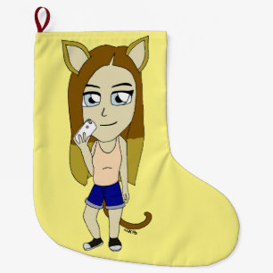 Grande Chaussette De Noël Chibi Catgirl