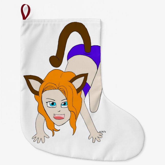 Grande Chaussette De Noël chibi catgirl (Devant)