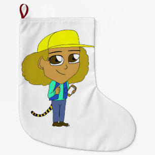 Grande Chaussette De Noël chibi fille avec queue de tigre