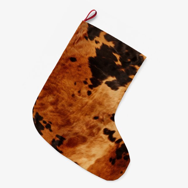 Grande Chaussette De Noël Chic Ouest Brown (Devant (Accrochage))