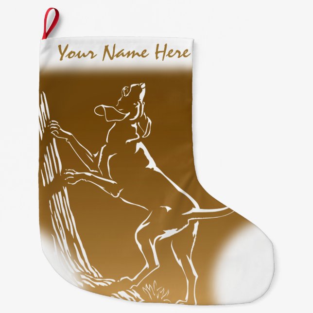 Grande Chaussette De Noël Chien à col Noël Attrayant Amoureux de les chiens  (Devant)