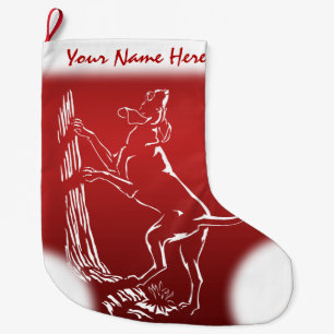 Grande Chaussette De Noël Chien à col Noël Attrayant Amoureux de les chiens