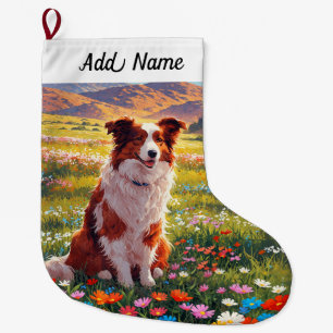 Grande Chaussette De Noël Chien Border Collie