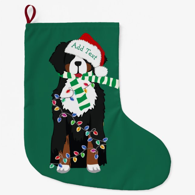 Grande Chaussette De Noël Chien de vacances de Noël Bernese Mountain (Devant)