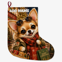 Chihuahua en vacances fait du shopping de Noël à N