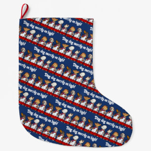 Grande Chaussette De Noël Chœur de chiens drôles Ding Dog Chant de Noël Pun