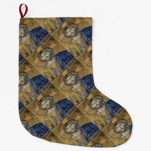 Grande Chaussette De Noël Christ Pantocrator Mosiac Iconic Religious Roman A
