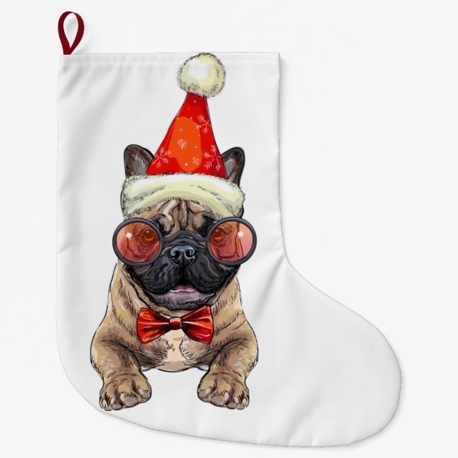 Grande Chaussette De Noël Christmas French bulldog (Devant)