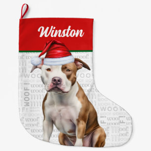 Grande Chaussette De Noël Christmas Staffordshire Nom Woof Arrière - plan