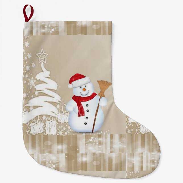Grande Chaussette De Noël Christmas Stocker, Snowman (Devant)