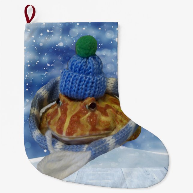Grande Chaussette De Noël Citron et grenouille (Devant)
