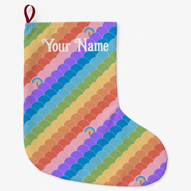 Grande Chaussette De Noël Clamshell Rainbow Solitaire (Devant)
