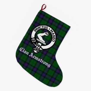 Grande Chaussette De Noël Clan Armstrong Crest Badge Tartan