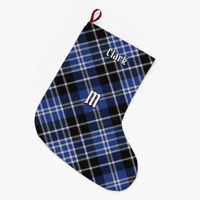 Grande Chaussette De Noël Clan Clark Tartan Christmas Stocking (Devant (Accrochage))