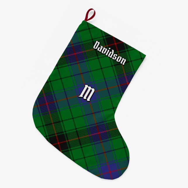 Grande Chaussette De Noël Clan Davidson Tartan (Devant (Accrochage))