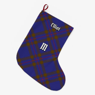 Grande Chaussette De Noël Clan Elliot Tartan moderne Noël Stocker