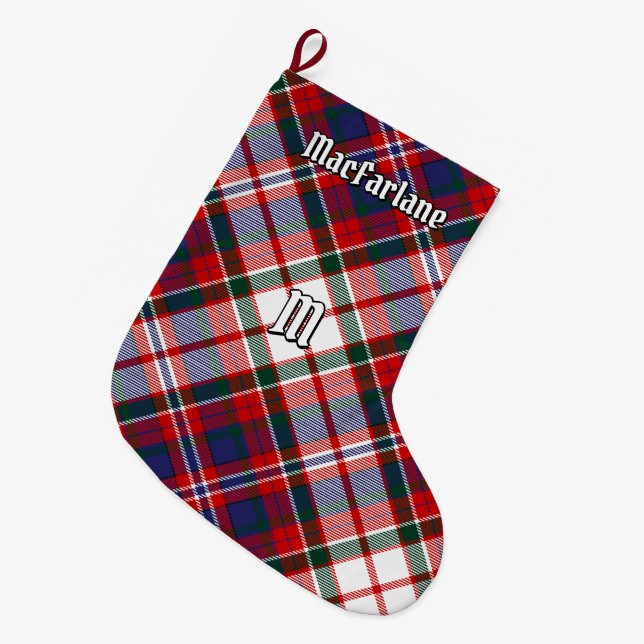 Grande Chaussette De Noël Clan MacFarlane robe Tartan (Devant (Accrochage))