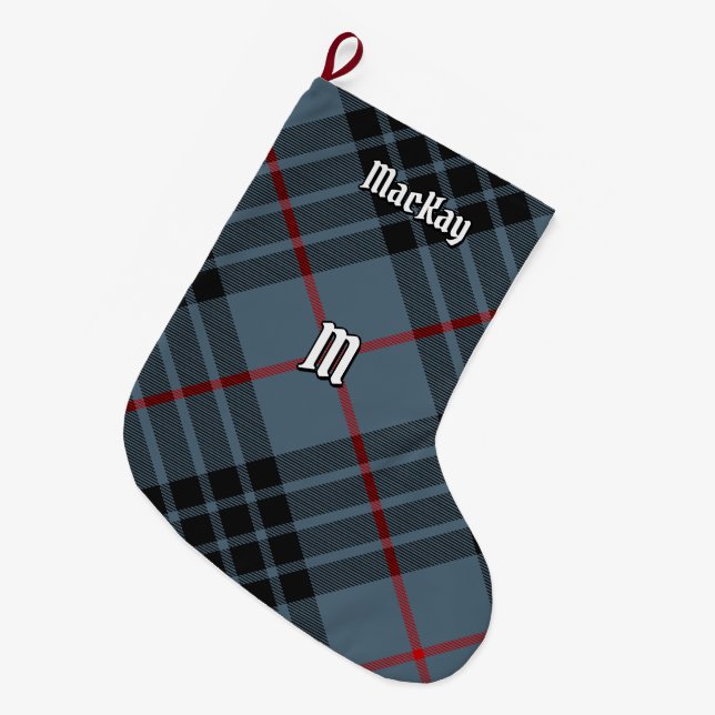 Grande Chaussette De Noël Clan MacKay Blue Tartan (Devant (Accrochage))