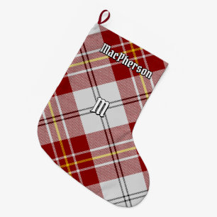 Grande Chaussette De Noël Clan MacPherson Robe Rouge Tartan