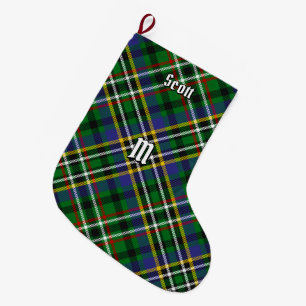Grande Chaussette De Noël Clan Scott Green Tartan Noël Stocker