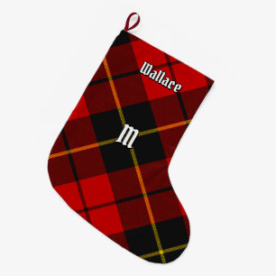 Grande Chaussette De Noël Clan Wallace Tartan Christmas Stocking