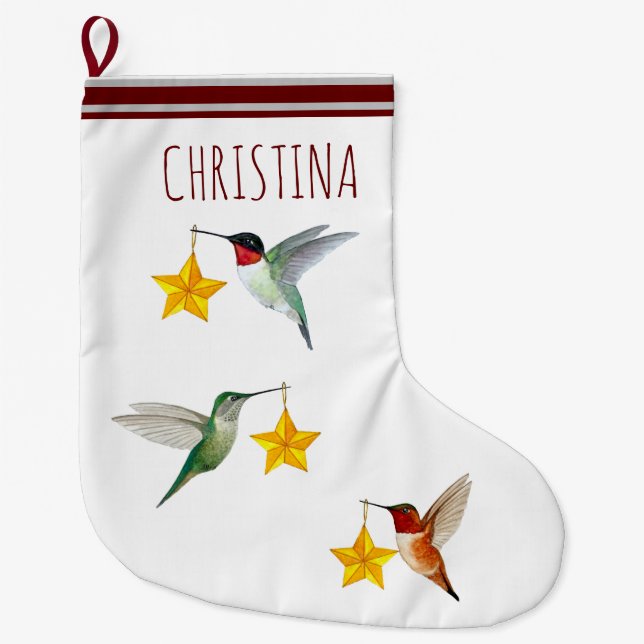 Grande Chaussette De Noël Colibri (Devant)