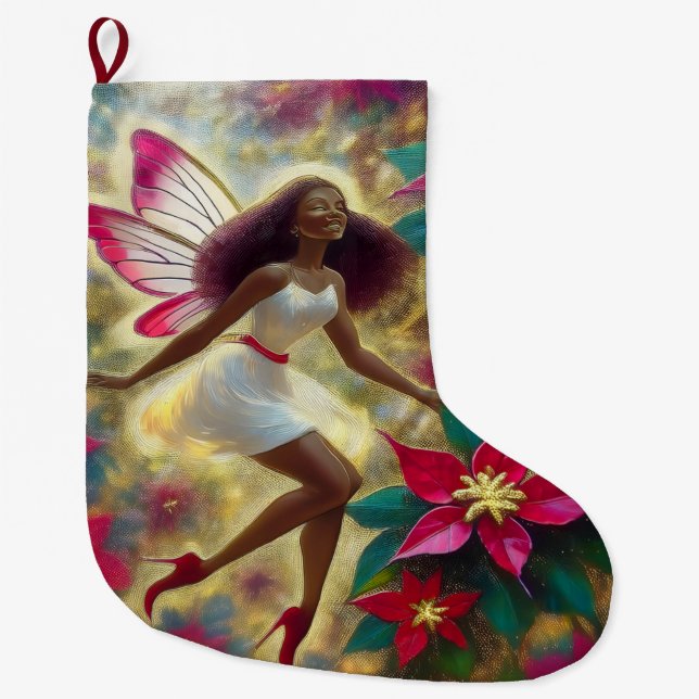Grande Chaussette De Noël Collection de fées de Noël - Auburn (Devant)