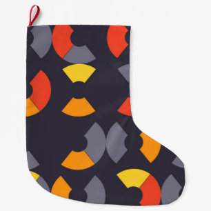 Grande Chaussette De Noël Coloré, cool, tendance, moderne, art circulaire ur
