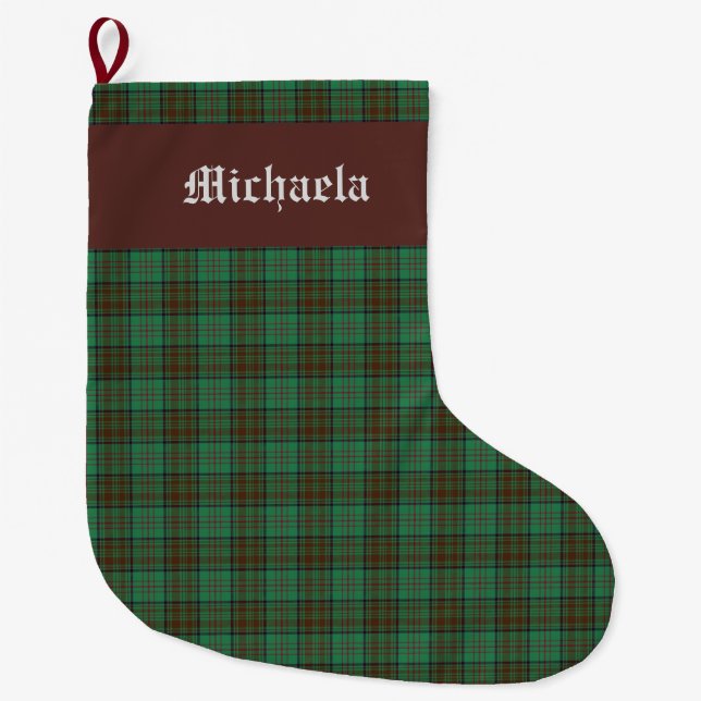 Grande Chaussette De Noël Comté d'Irlande Dublin Tartan (Devant)