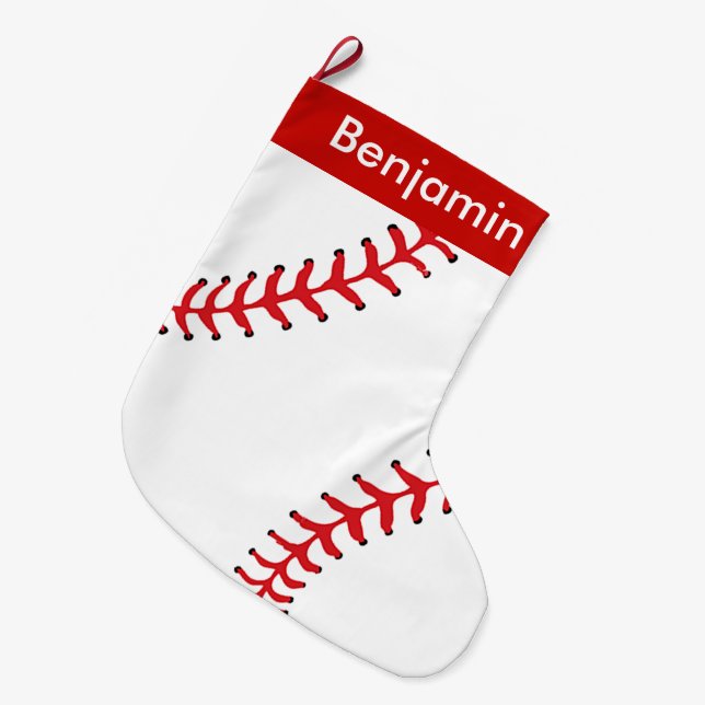 Grande Chaussette De Noël Conception de base-ball Grand stock de Noël (Devant (Accrochage))