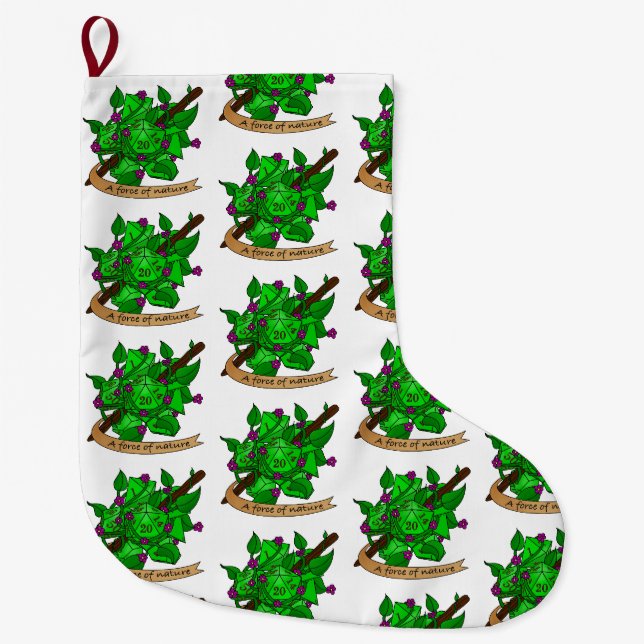 Grande Chaussette De Noël Conception de dés Druid (Devant)
